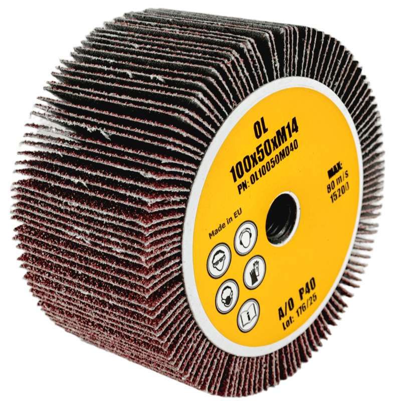 ŚCIERNICA GARNKOWA 100x50 Z GWINTEM M14 100x50xM14 DO DREWNA METALU P40 - obrazek 2